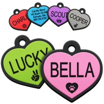 Heart Silicone Dog Tag