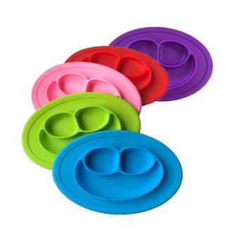 Customized Smiley Shape Design Baby Soft Silicone Plate